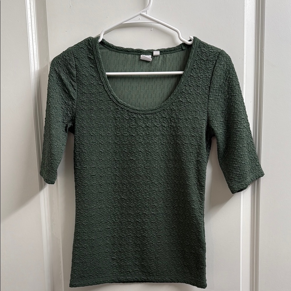 GAP Green Fitted Ribbed Blouse